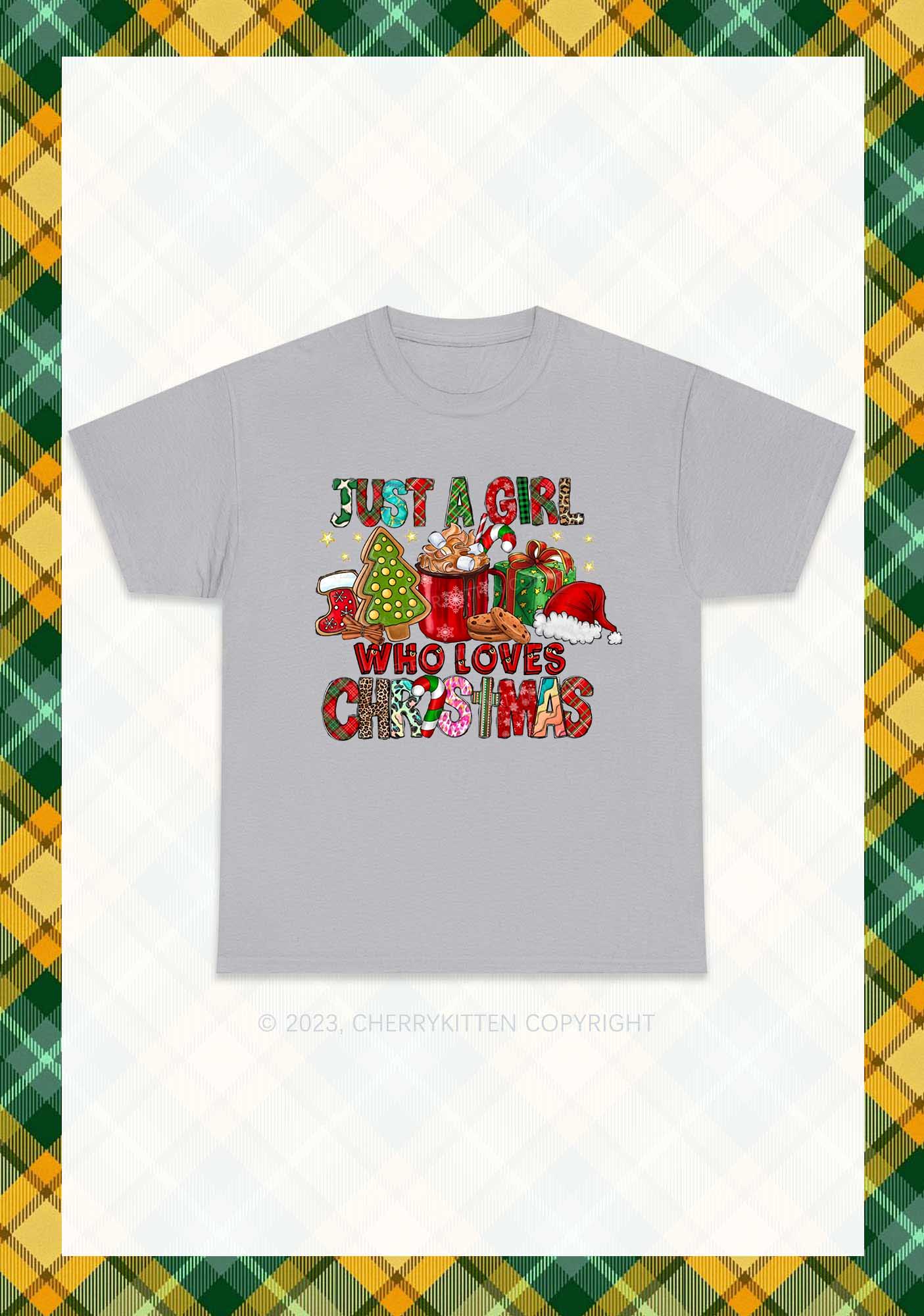 Just A Girl Who Loves Christmas Chunky Shirt Cherrykitten
