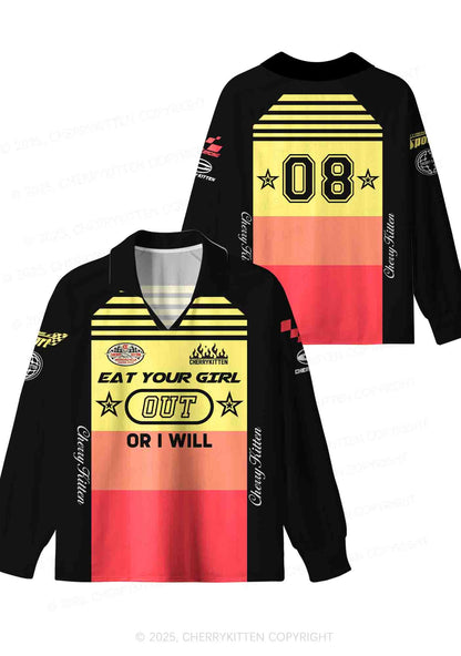 Custom Eat Your Girl Out Y2K Sport Long Sleeve Jersey Shirts Cherrykitten