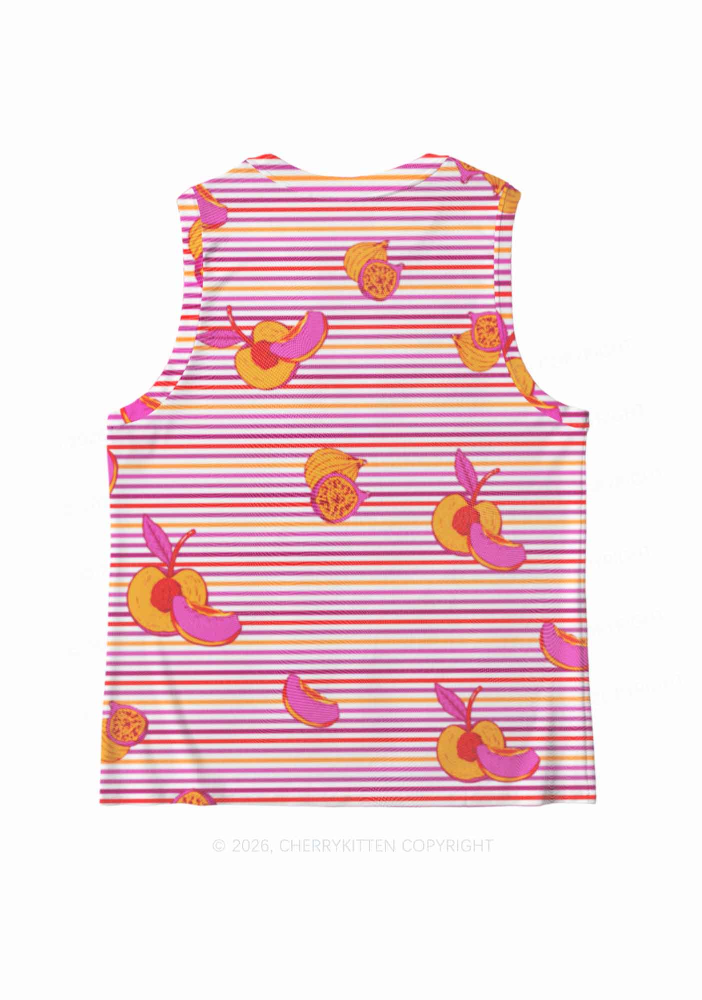 Peachy Lesbian Stripe Pride Y2K Mesh Muscle Tank Cherrykitten