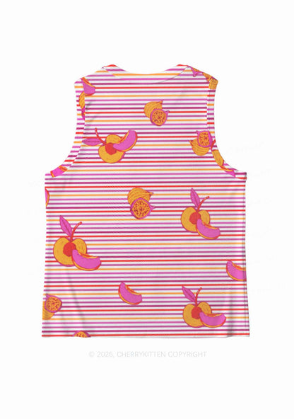 Peachy Lesbian Stripe Pride Y2K Mesh Muscle Tank Cherrykitten