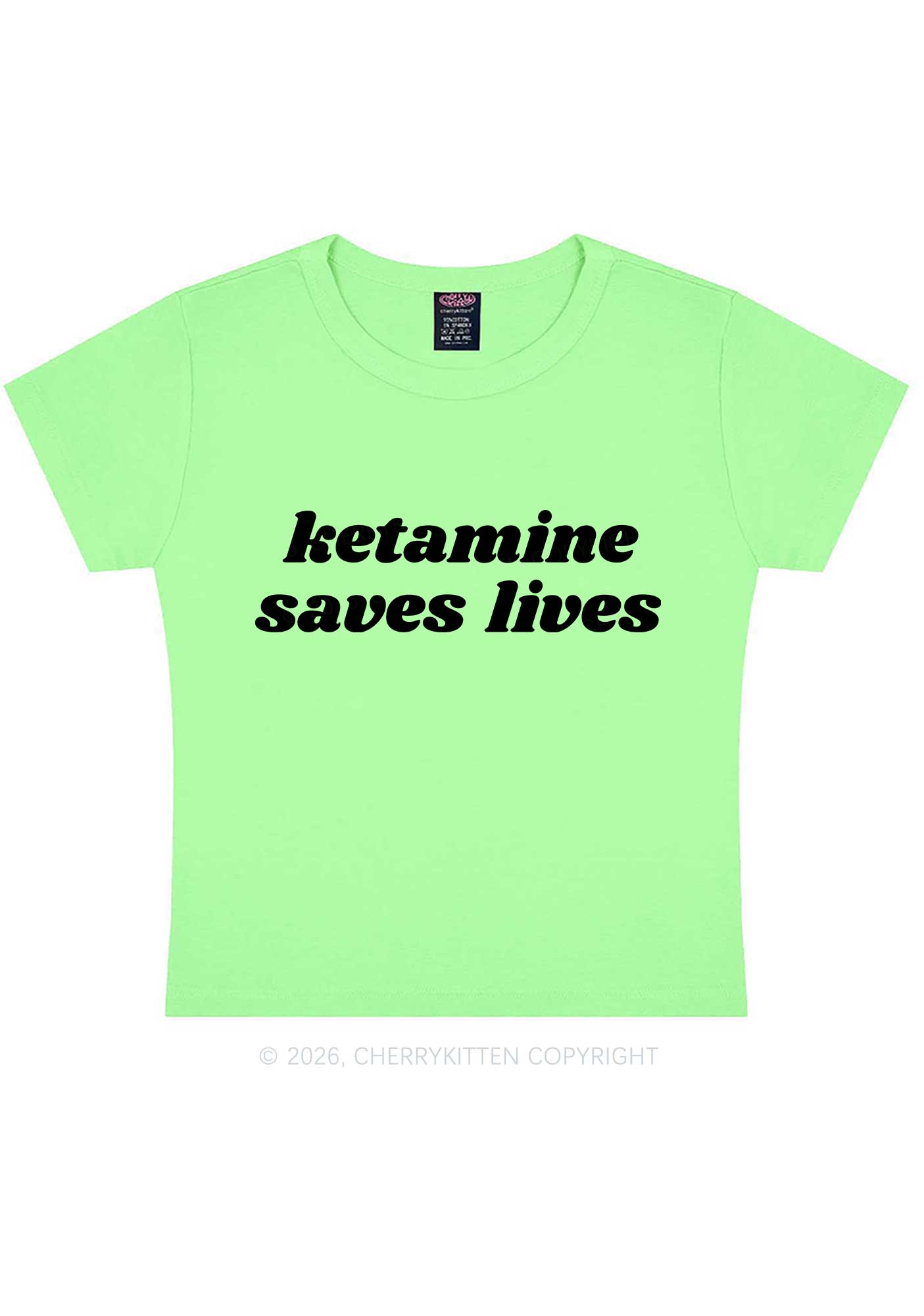 Kxxamine Saves Lives Y2K Baby Tee Cherrykitten