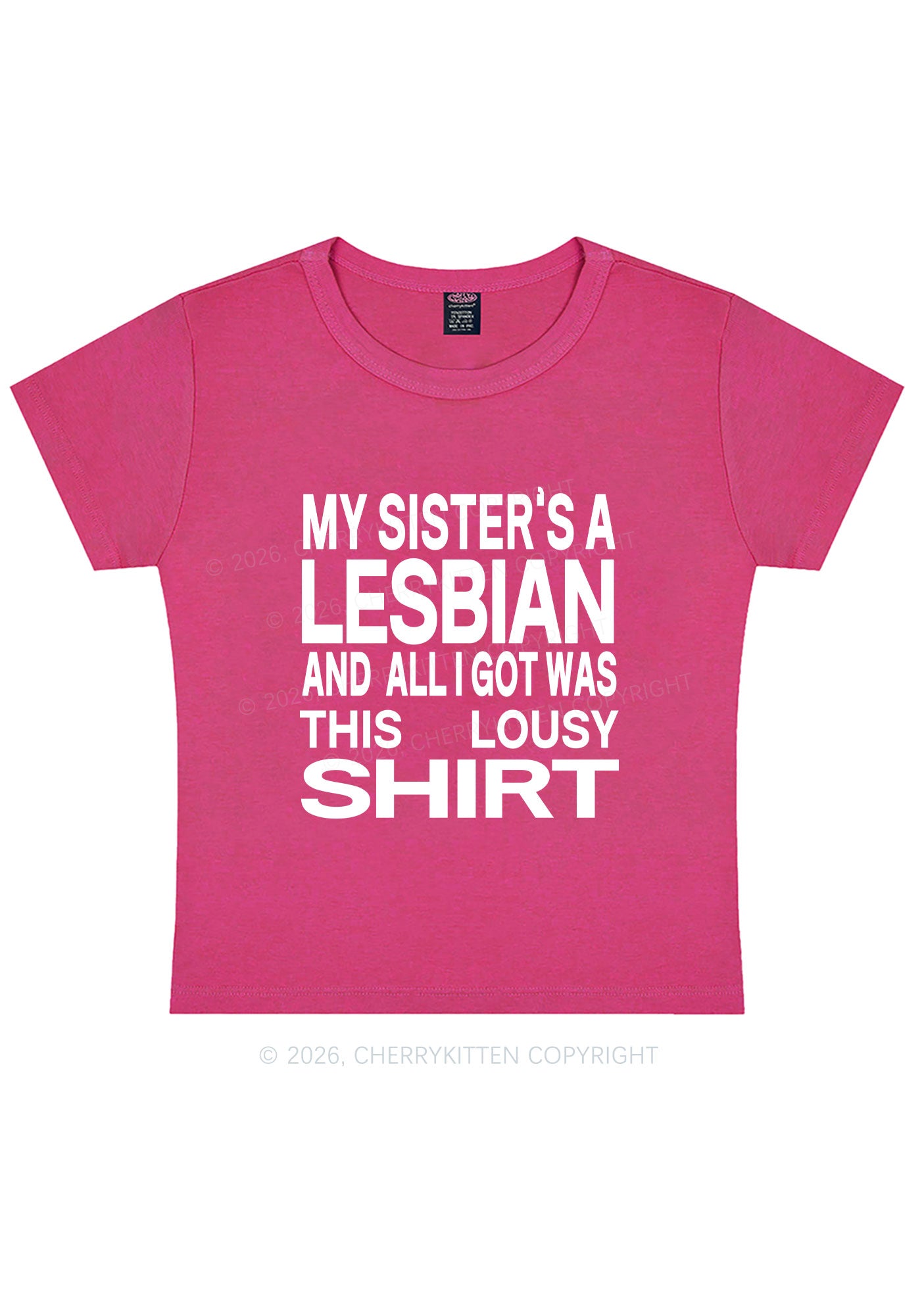 My Sisters A Lesbian Pride Y2K Baby Tee Cherrykitten