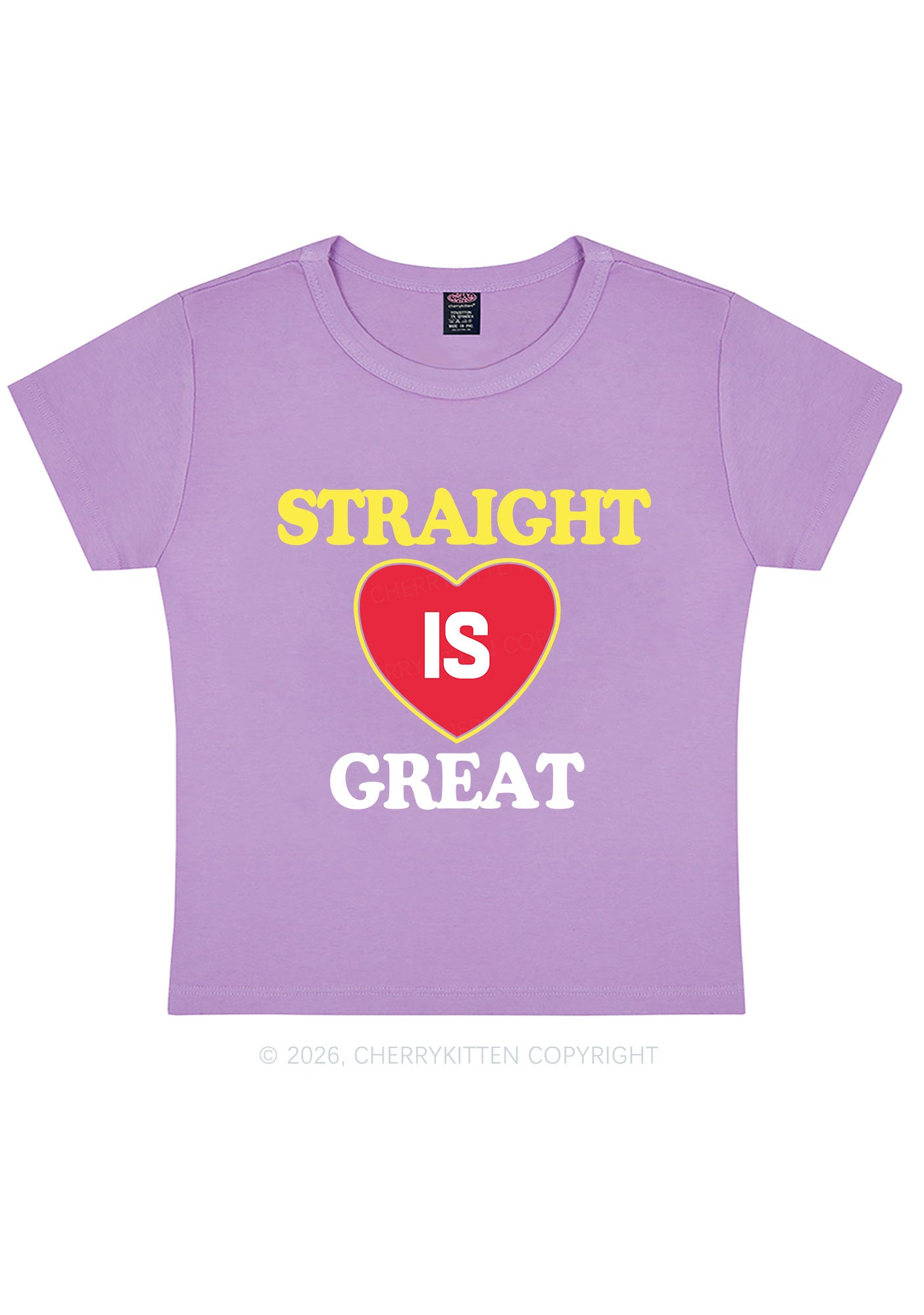 Straight Is Great Pride Y2K Baby Tee Cherrykitten