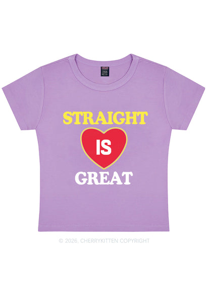 Straight Is Great Pride Y2K Baby Tee Cherrykitten