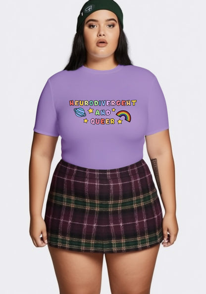 Curvy Neurodivergent And Queer Baby Tee