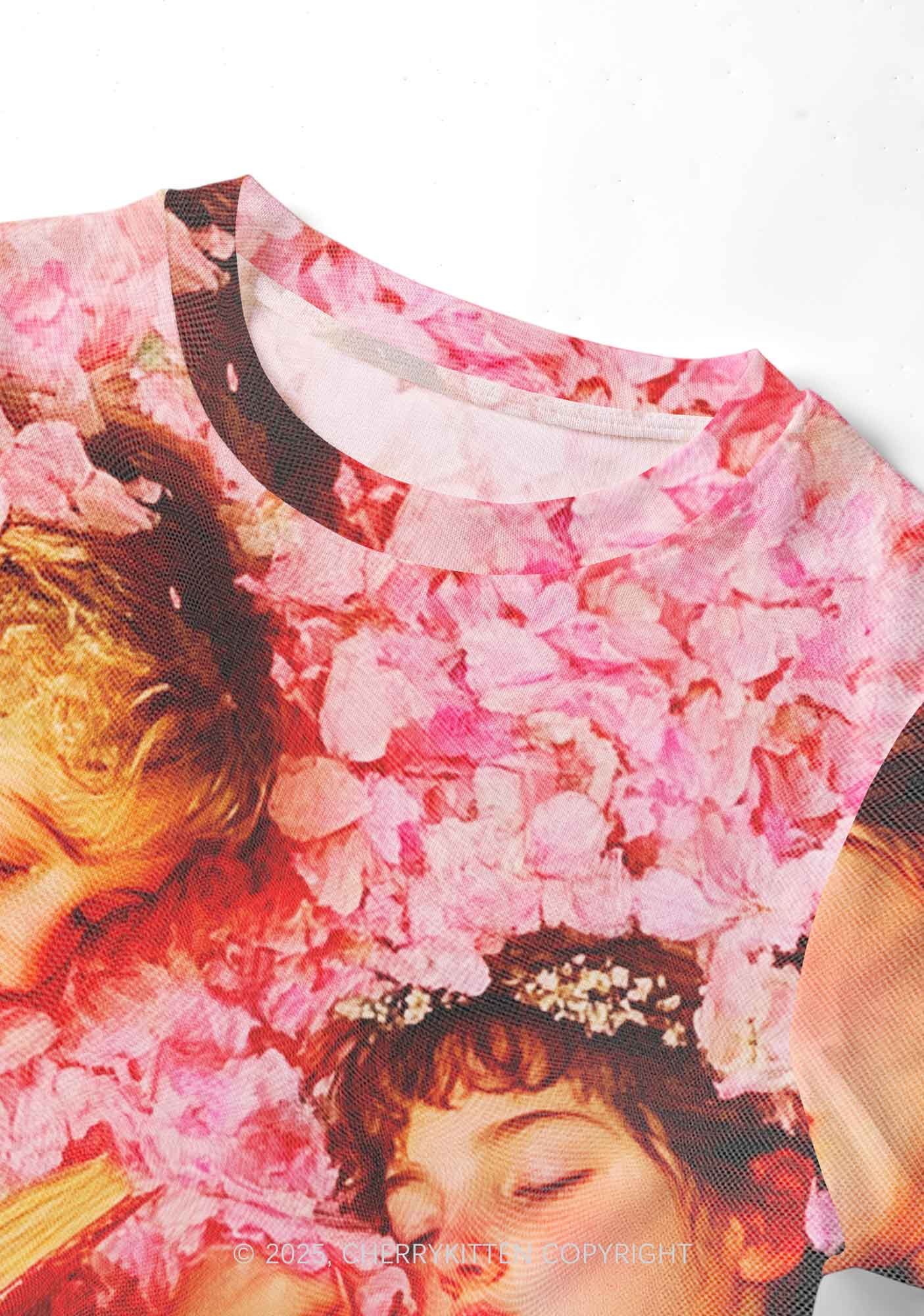 Flower Girls Y2K Mesh Crop Top Cherrykitten