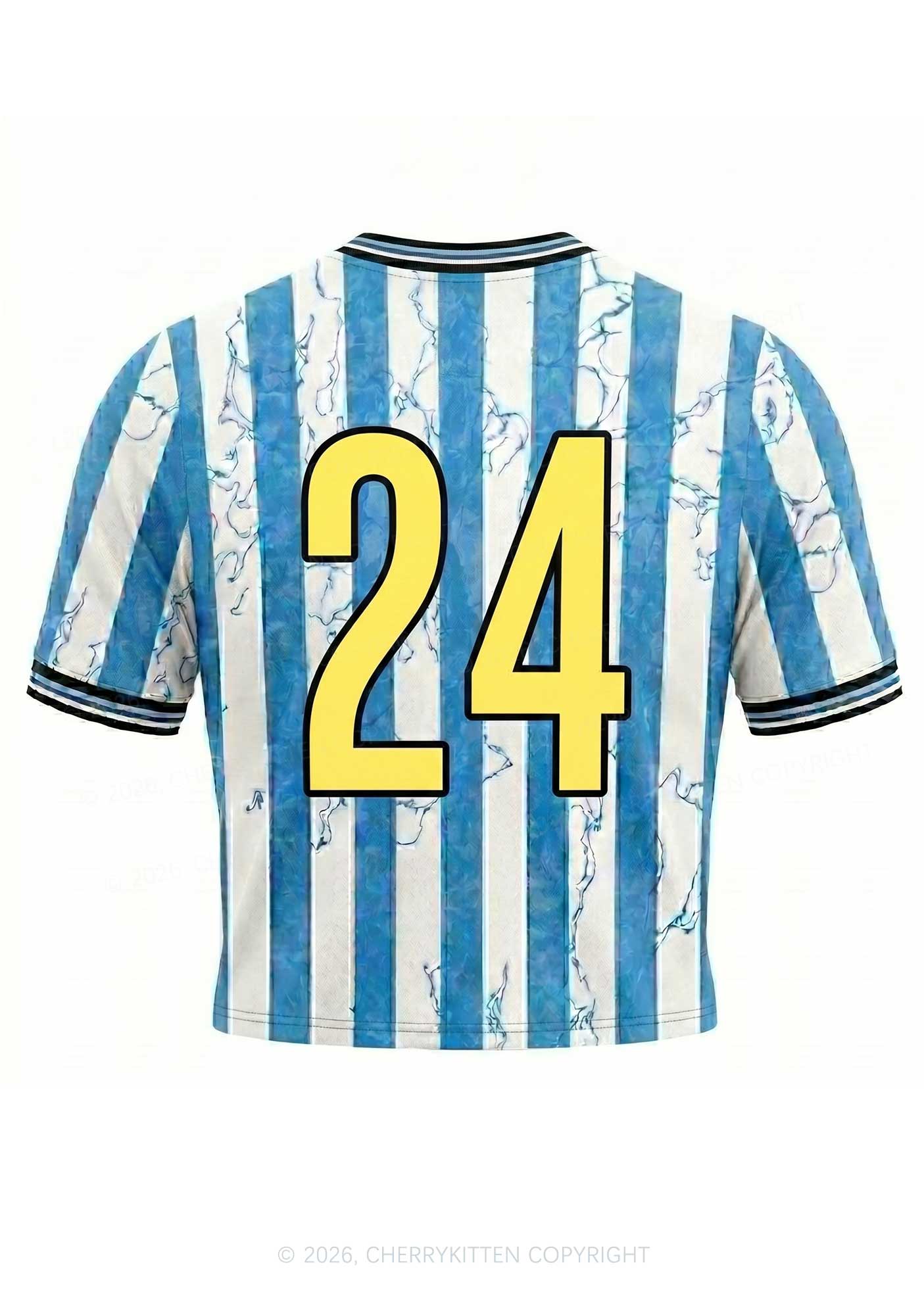 Blue He Him Hole Pride Y2K Crop Football Jersey Shirts Cherrykitten