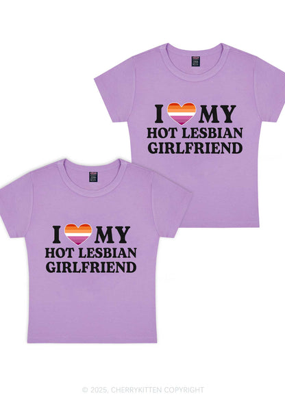 Love My Hot Lesbian GF Y2K Valentine's Day Baby Tee Cherrykitten
