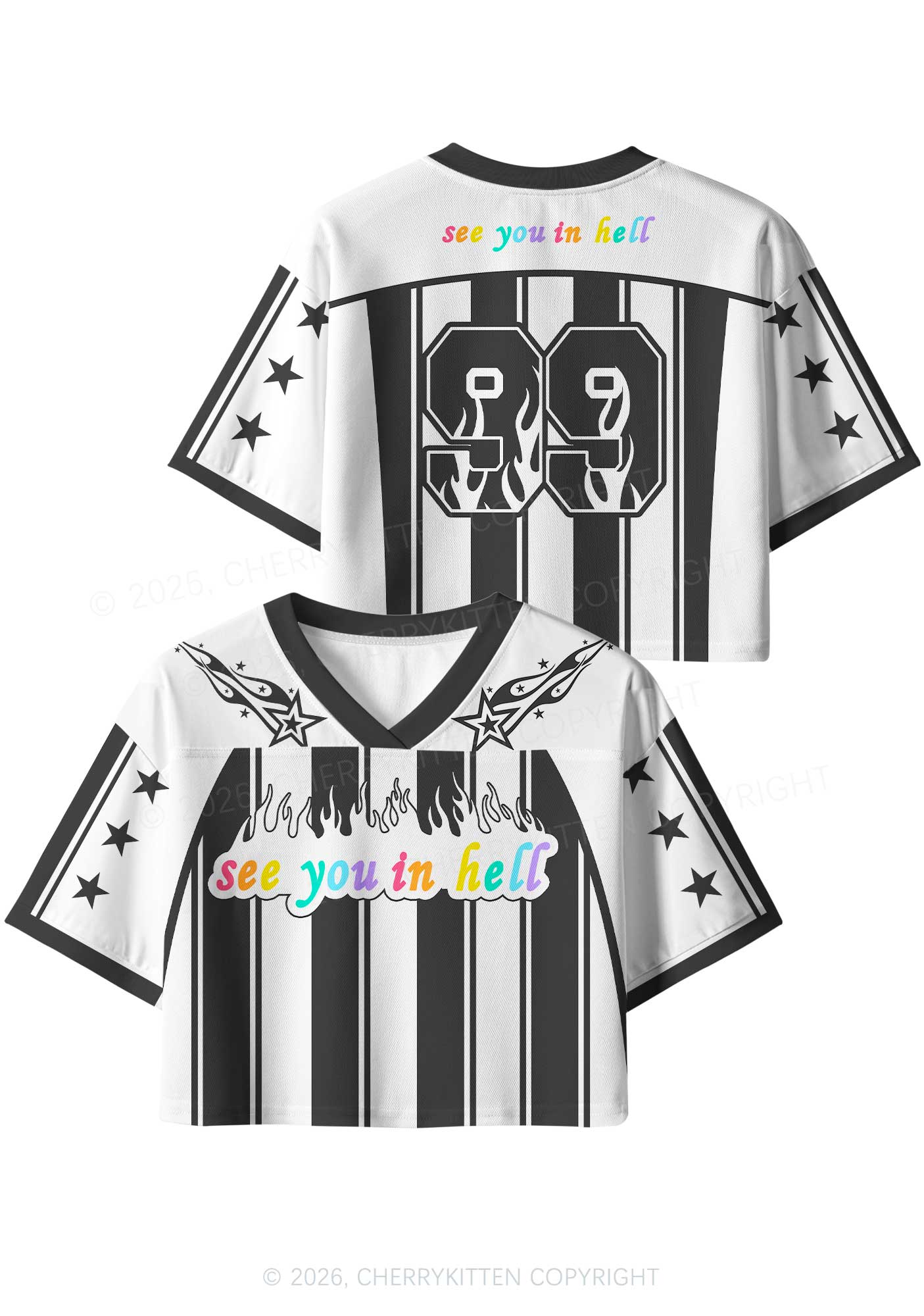 See You In Hell Pride Y2K Crop Sport Jersey Shirts Cherrykitten