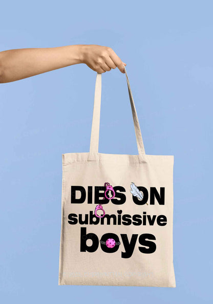 Dibs On S Boys Y2K Canvas Tote Bag Cherrykitten