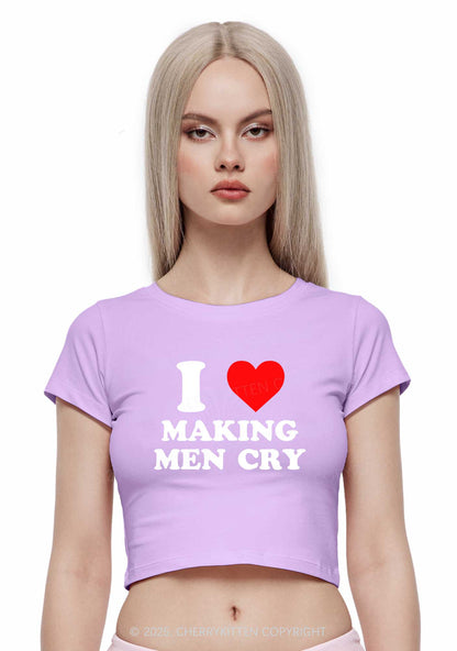I Love Making Men Cry Y2K Baby Tee Cherrykitten