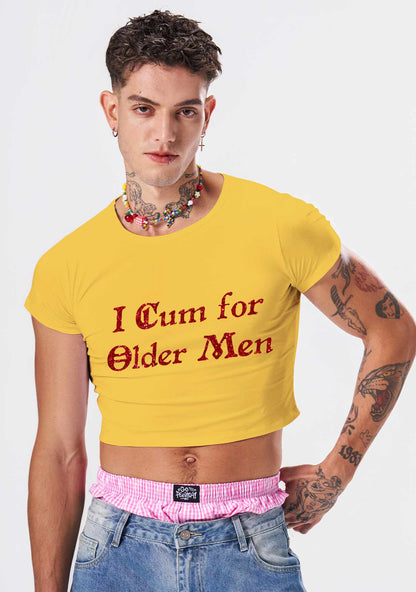 Glitter Come For Older Men Y2K Baby Tee Cherrykitten