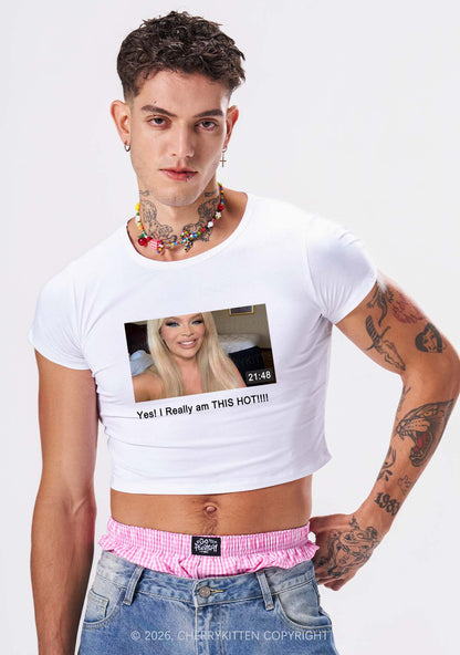 I Am Really Hot Y2K Baby Tee Cherrykitten