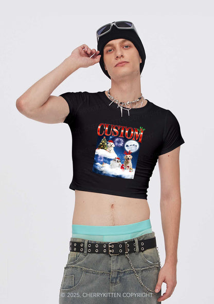 Custom Christmas Pet Y2K Baby Tee Cherrykitten