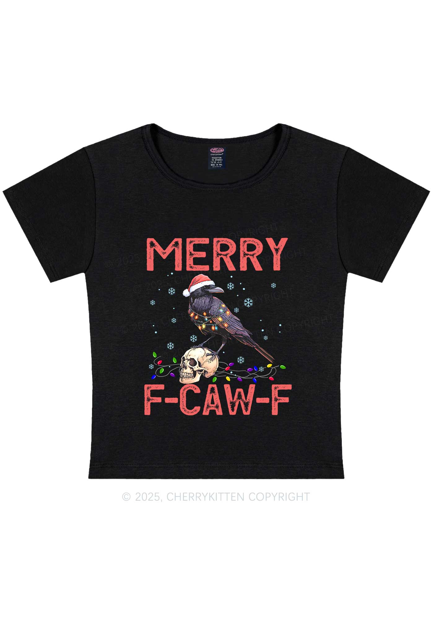 Christmas Merry Fcawf Y2K Baby Tee Cherrykitten