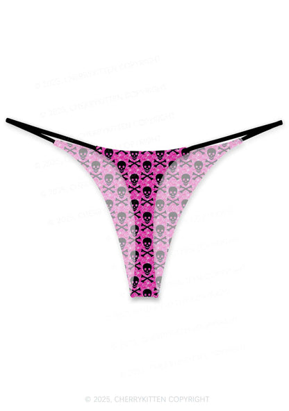 Skeleton Squad Valentine's Day Y2K Print Couples Boxer Thong Set Cherrykitten