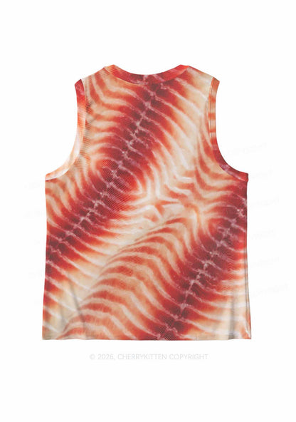 Pork Belly Texture Y2K Mesh Muscle Tank Cherrykitten