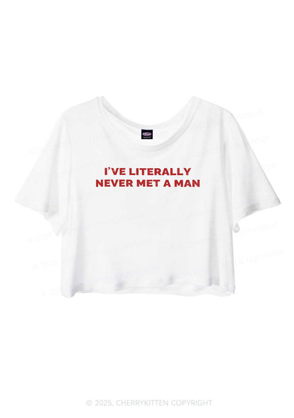 Never Met A Man Pride Y2K Sheer Crop Tee Cherrykitten