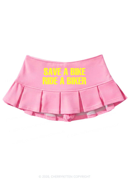Save Bike Ride Biker Y2K Mini Pleated Skirts Cherrykitten