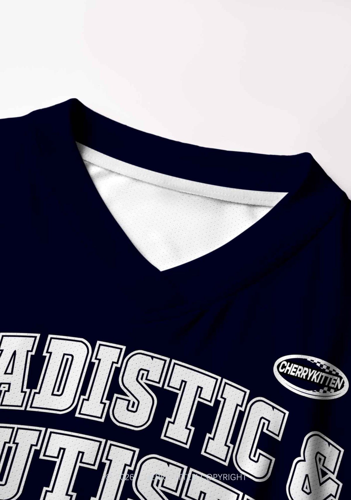 Sadistic And Autistic Y2K Crop Football Jersey Shirts Cherrykitten