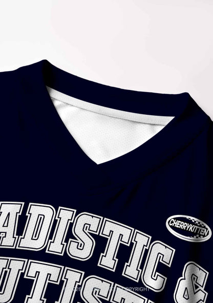 Sadistic And Autistic Y2K Crop Football Jersey Shirts Cherrykitten