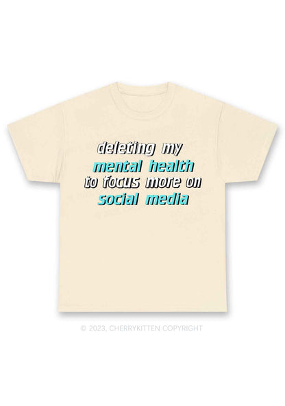 Deleting My Mental Health Y2K Chunky Shirt Cherrykitten