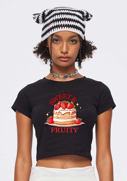 Sweet And Fruity Cake Y2K Baby Tee Cherrykitten