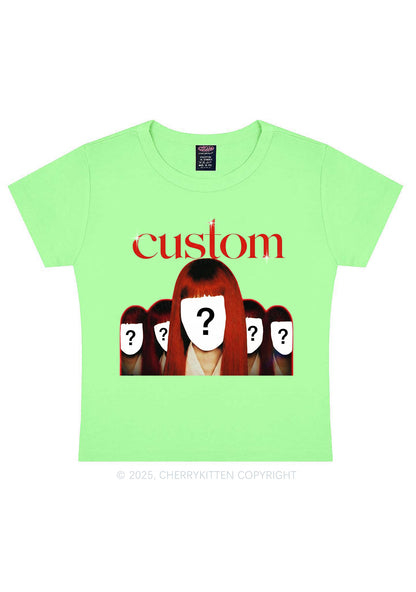 Custom Five Portraits Y2K Baby Tee Cherrykitten