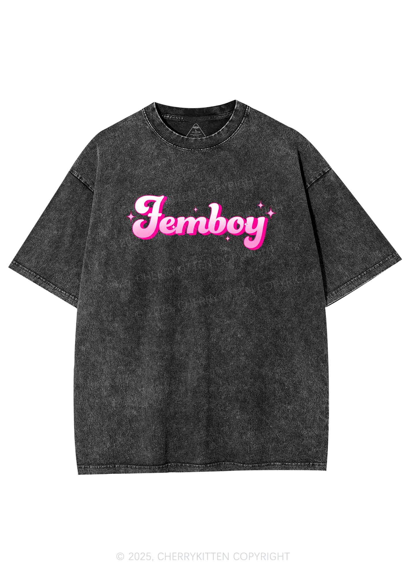 Femboy Pride Y2K Shirts Washed Tee Cherrykitten