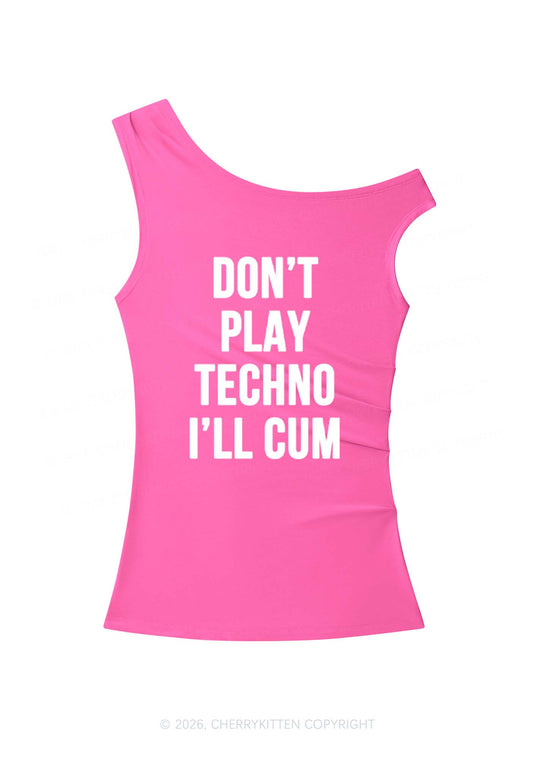 Dont Play Techno Y2K Off Shoulder Tank Top Cherrykitten