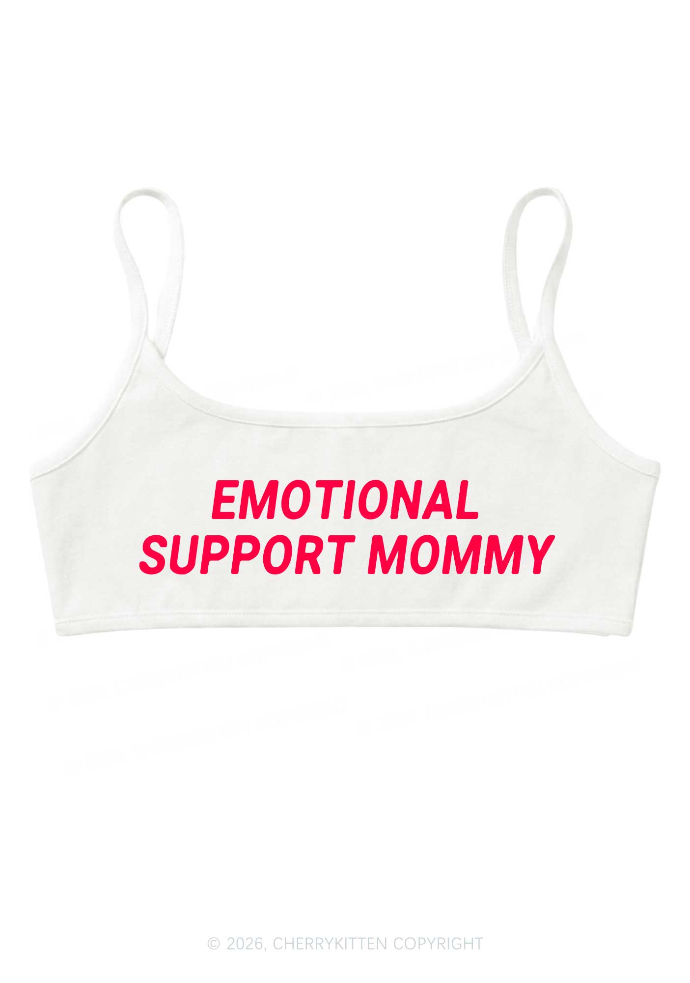 Emotional Support Mommy Y2K Super Crop Cami Cherrykitten