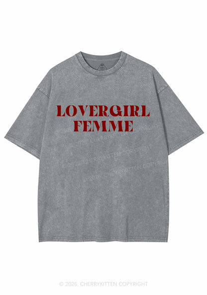 Lovergirl Femme Pride Y2K Shirts Washed Tee Cherrykitten