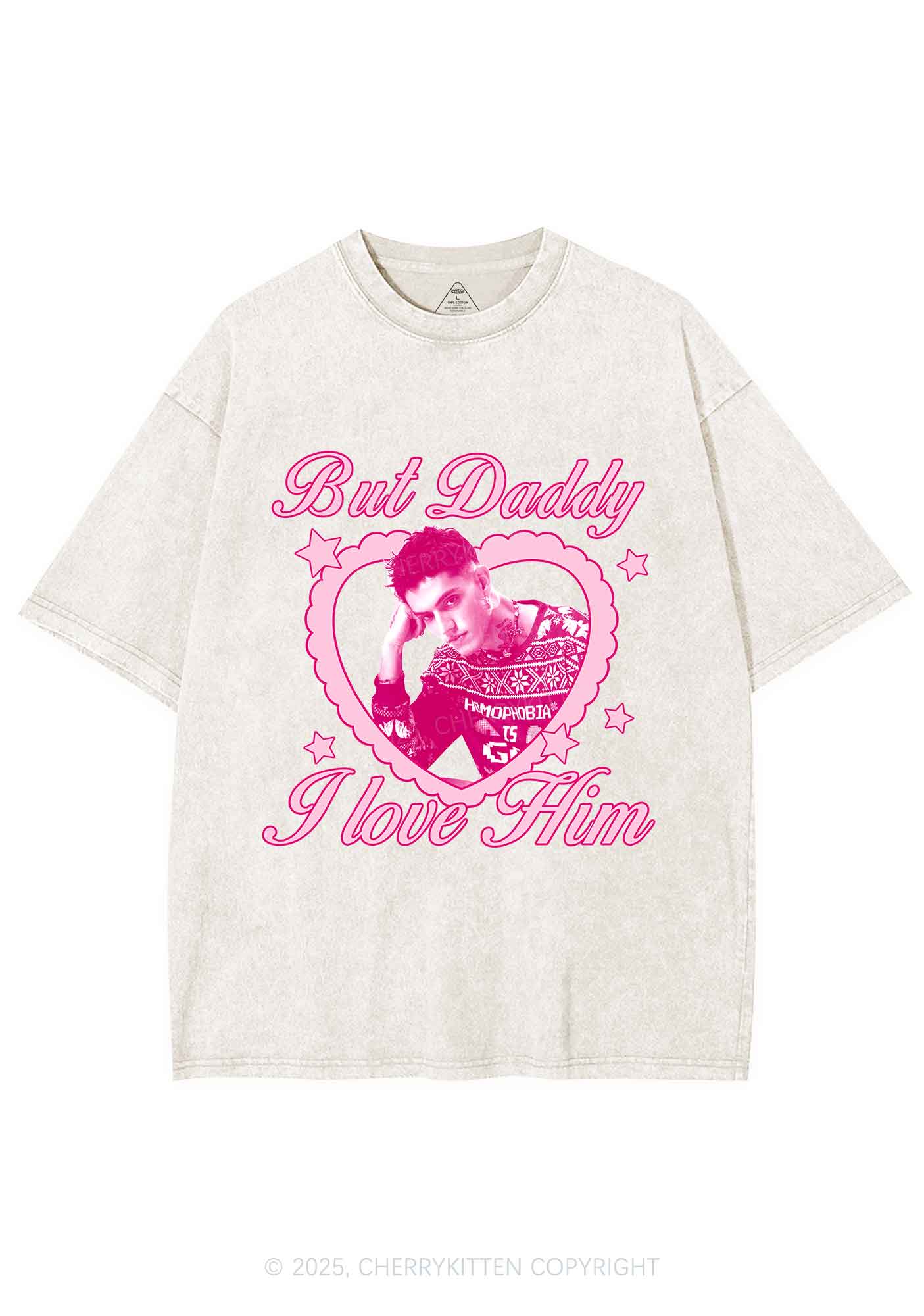 Custom Daddy I love Him Y2K Shirts Washed Tee Cherrykitten