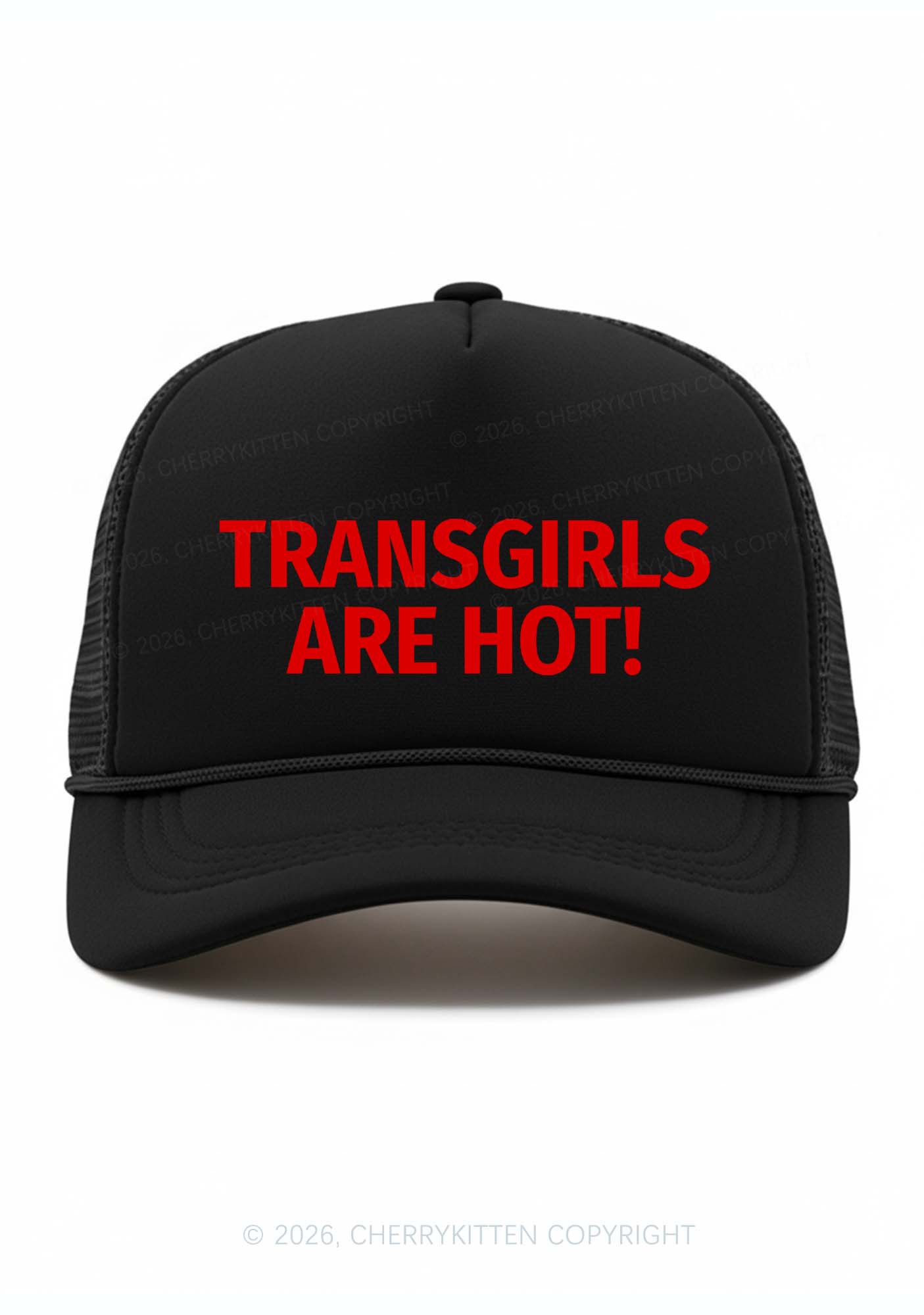 Transgirls Are Hot Pride Y2K Trucker Hat Cherrykitten
