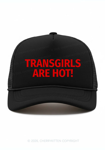 Transgirls Are Hot Pride Y2K Trucker Hat Cherrykitten