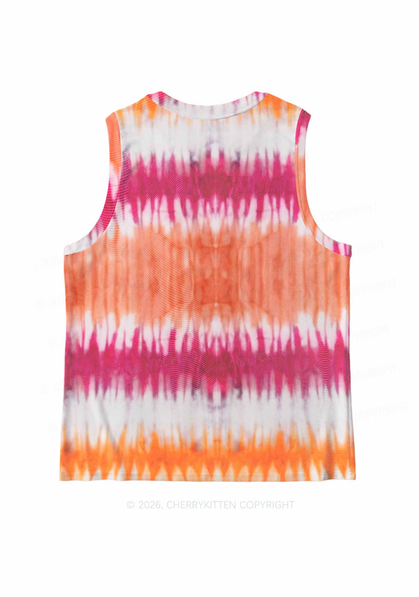 Lesbian Tie Dye Pride Y2K Mesh Muscle Tank Cherrykitten