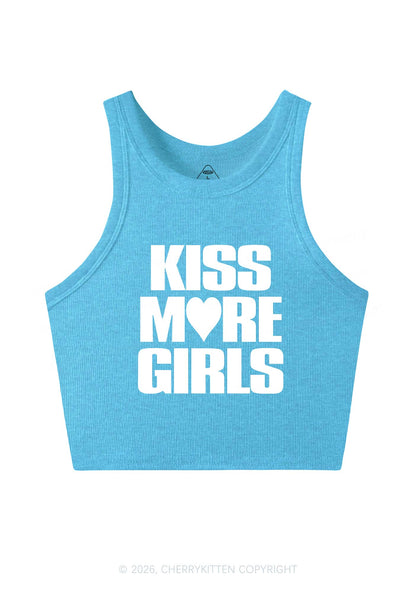 Kiss More Girls Heart Pride Y2K Crop Tank Top Cherrykitten