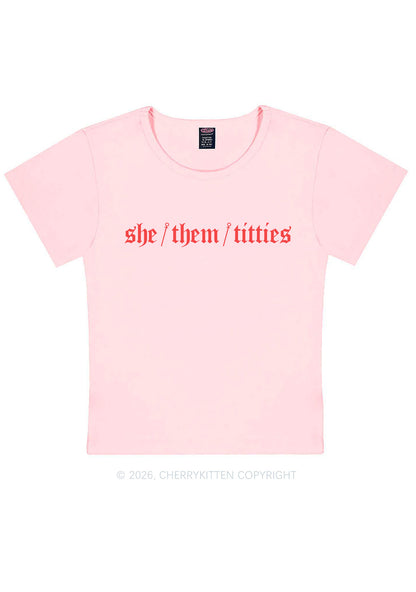 She Them Txtties Pride Y2K Baby Tee Cherrykitten