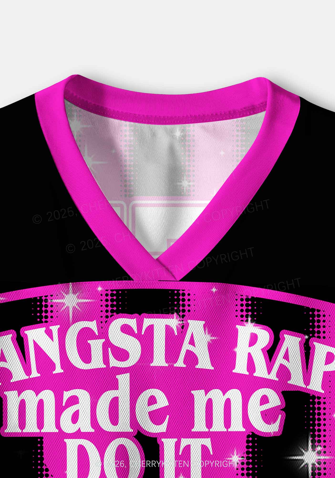 Gangsta Rap Made Me Do It Y2K Crop Sport Jersey Shirts Cherrykitten