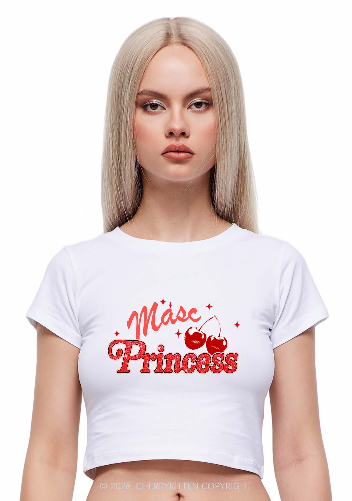 Masc Princess Cherry Pride Y2K Baby Tee Cherrykitten