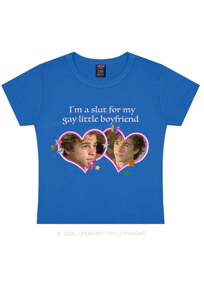 Custom Slxt Gay BF Photo Y2K Baby Tee Cherrykitten