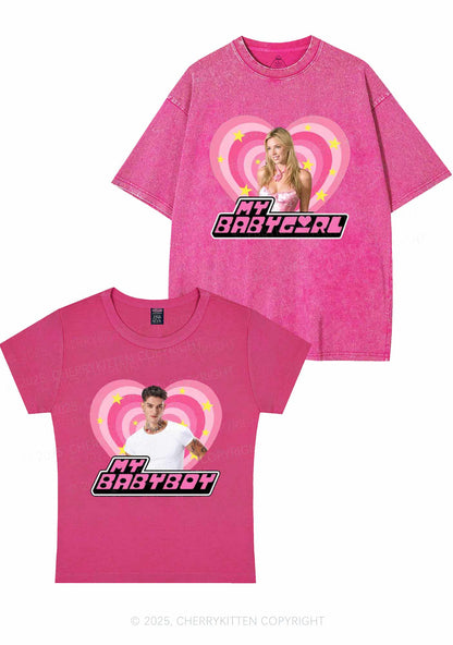 Custom Photo My Baby Y2K Valentine's Day Couple Shirt Cherrykitten