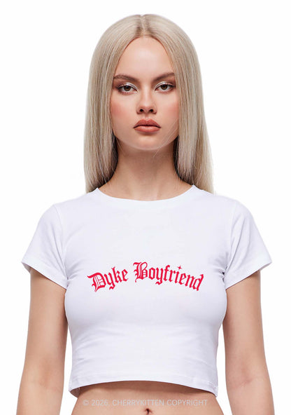 Dyke Boyfriend Pride Y2K Baby Tee Cherrykitten
