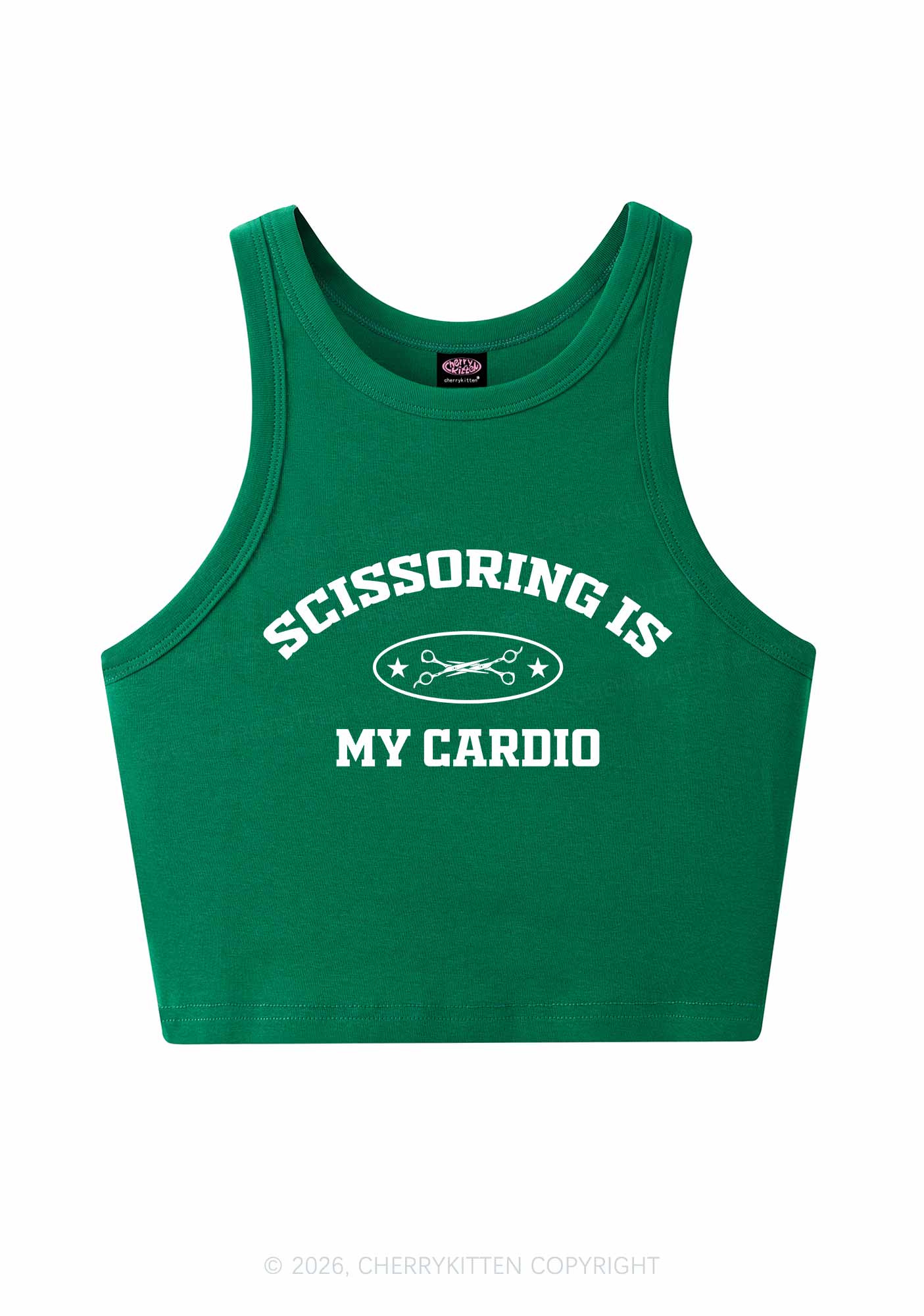 Scissoring Is My Cardio Pride Y2K Crop Tank Top Cherrykitten