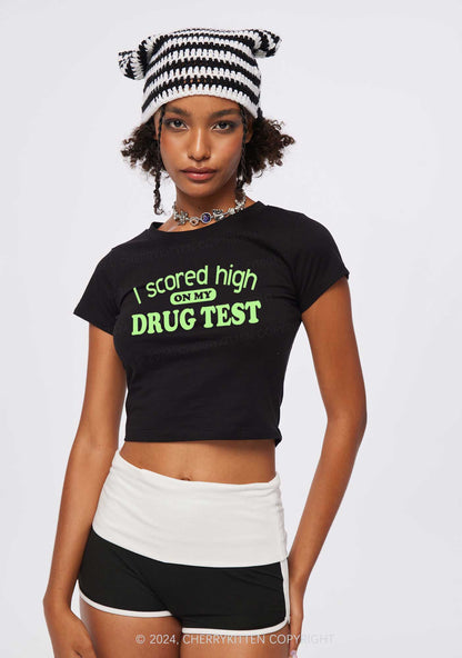 Scored High On Drxg Test Y2K Baby Tee Cherrykitten