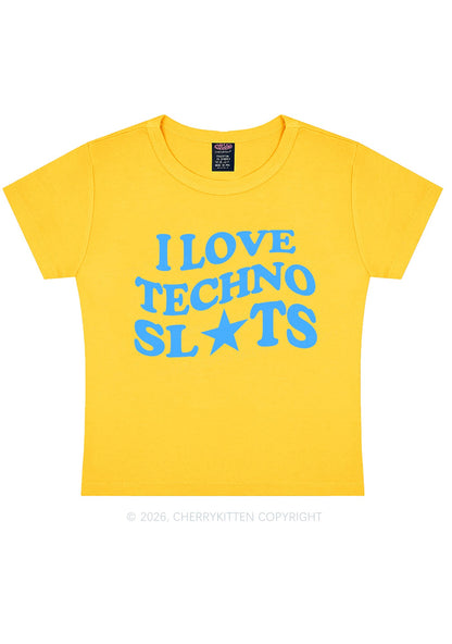 I Love Techno Slxts Y2K Baby Tee Cherrykitten
