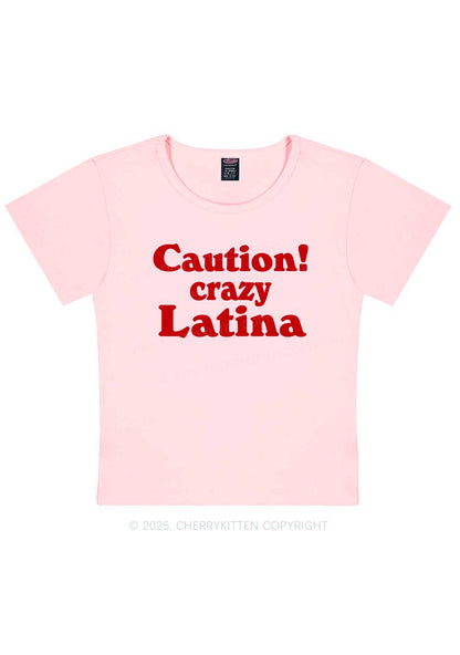 Caution Crazy Latina Y2K Baby Tee Cherrykitten