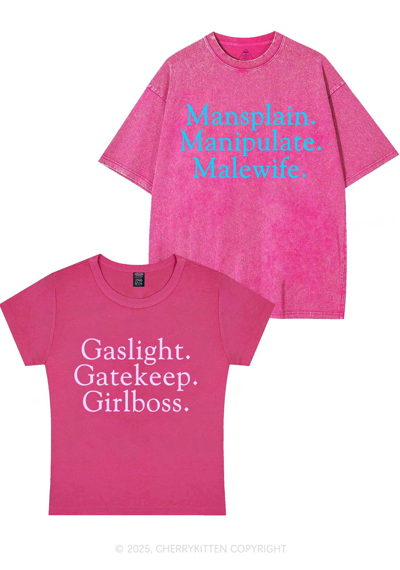 Girlboss Malewife Valentine's Day Y2K Valentine's Day Couple Shirt Cherrykitten