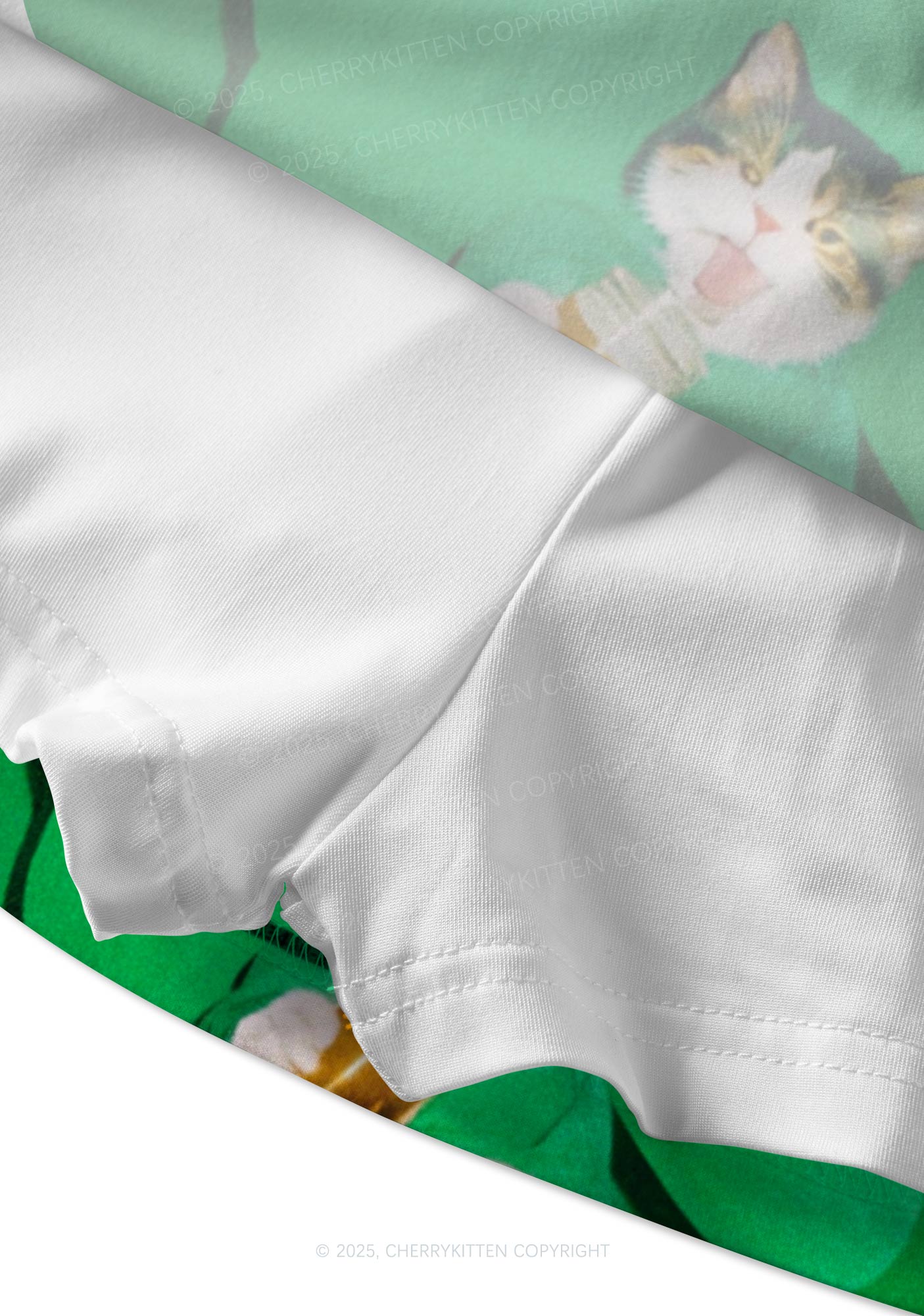 Lucky Cat St Patricks Y2K Print Mini Skirt Cherrykitten