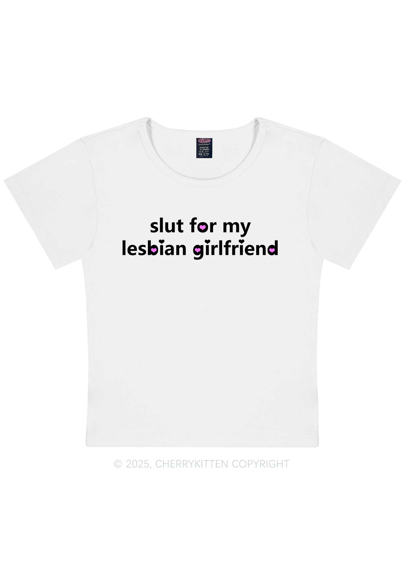 Slxt For My Lesbian Girlfriend Pride Y2K Baby Tee Cherrykitten